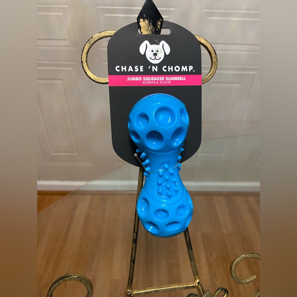 Chase 'n Chomp Dog Chew Toy - Jumbo Squeaker Dumbbell  -5.5”